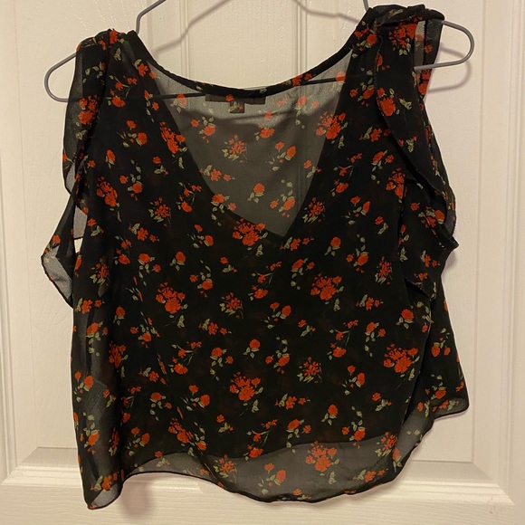 rose patterned see through top - Picture 2 of 4